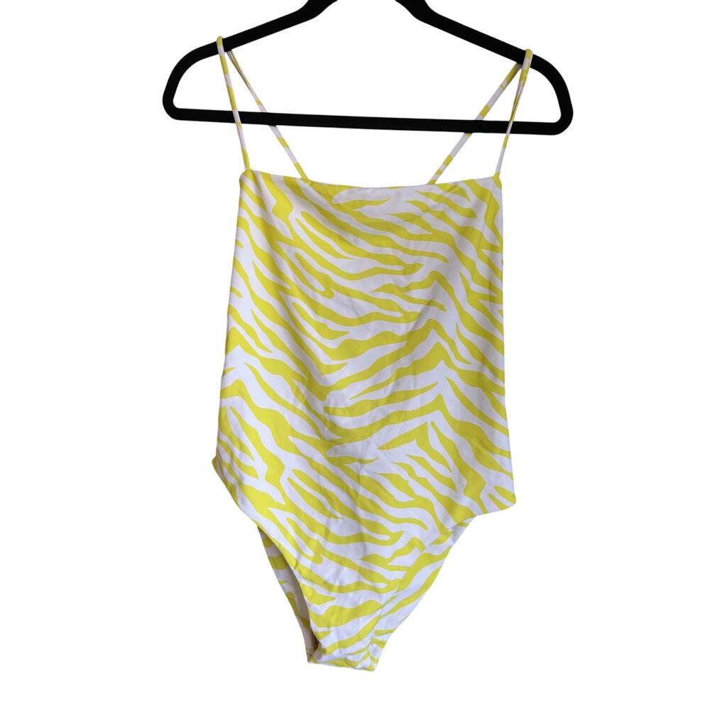 NWT Citrine Zebra Swimsuit, Lemon-L